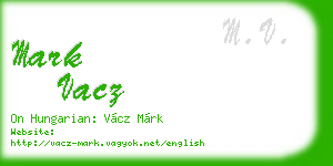 mark vacz business card