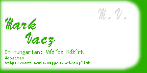 mark vacz business card